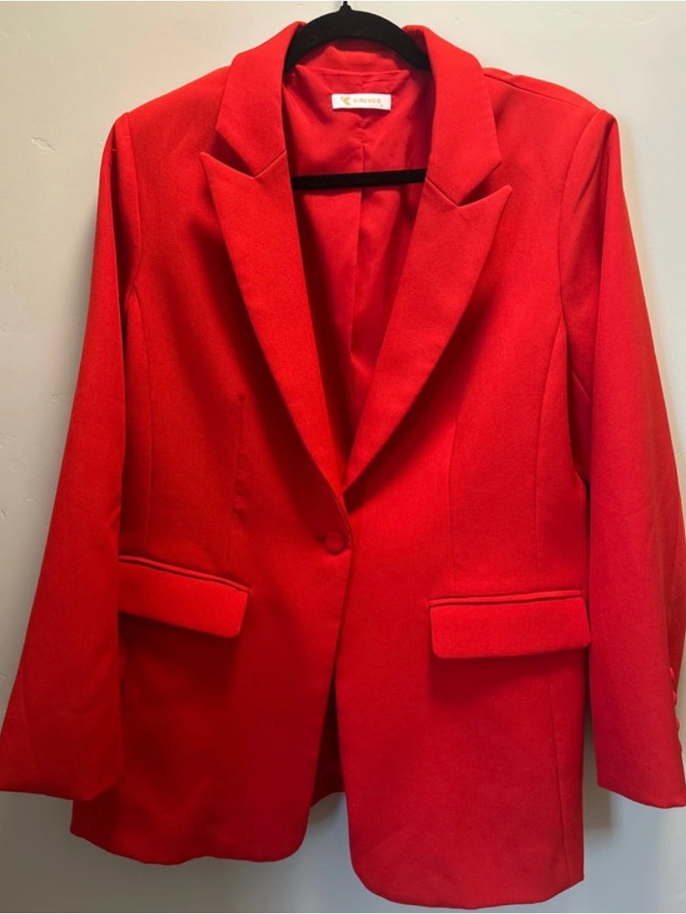 Women's Single-Button Red Tailored Blazer by Express